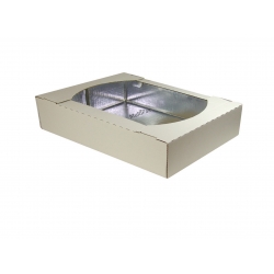 Pudełko karton cukierniczy z folią PE metalizowaną 385x290x80 mm /1szt.