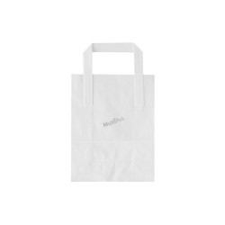 Papierowa torba biała 175x90x230 mm z nadrukiem indywidualnym 