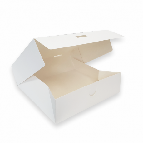 Białe duże pudełko cukiernicze 250x210x70 mm 