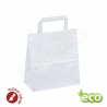Papierowa torba z uchwytem płaskim biała 250x150x300 mm 