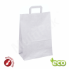 Papierowa torba z uchwytem płaskim biała 320x160x430 mm 