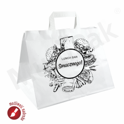 Papierowa torba cateringowa biała 320x200x270 mm 