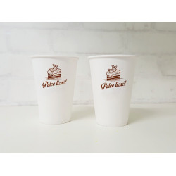 Kubek papierowy 250 ml z nadrukiem LOGO