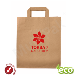 Papierowa torba brązowa duża 250x150x300 mm z nadrukiem indywidualnym