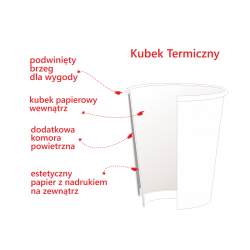 Kubek papierowy termiczny 250 ml FULL COLOR 