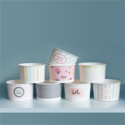 Papierowa miseczka na lody 245 ml z nadrukiem FULL COLOR 