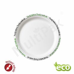 Ekologiczne talerze okrągłe z nadrukiem indywidualnym 