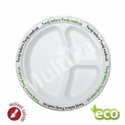 Ekologiczne talerze okrągłe z nadrukiem indywidualnym 