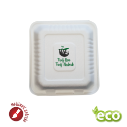 Ekologiczny pojemnik obiadowy - burger box z nadrukiem indywidualnym 