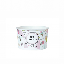 Miseczka papierowa na lody z nadrukiem "Ice Cream" 245 ml /A600