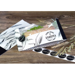 Torebka biała z nadrukiem “Pyszna i zdrowa kanapka” z okienkiem 