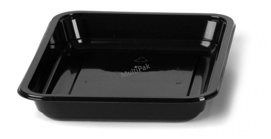 Meal tray 3 compartments 227x178x50mm black