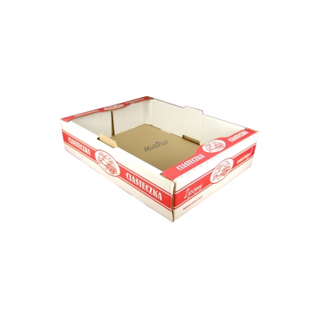 Pudełko kartonowe cukiernicze na ciastka 350x260x80 mm z nadrukiem 