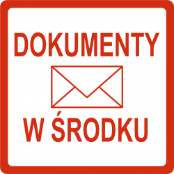 Etykieta logistyczna " DOKUMENTY W ŚRODKU " rolka /A1000