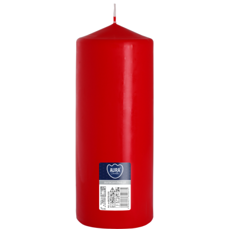 Czerwona świeca bezzapachowa - świeca bryłowa walec 70x150 mm 
