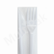Komplet sztućców białych: widelec + nóż + serwetka wielorazowego użytku /A350