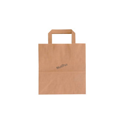 Papierowa torba z uchwytem płaskim brązowa 220x110x250 mm 