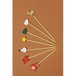 FINGERFOOD - bambusowe patyczki ŚWIĄTECZNE MIX 13 cm /A50