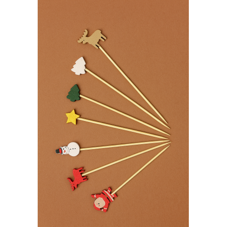 FINGERFOOD - bambusowe patyczki ŚWIĄTECZNE MIX 13 cm /A50